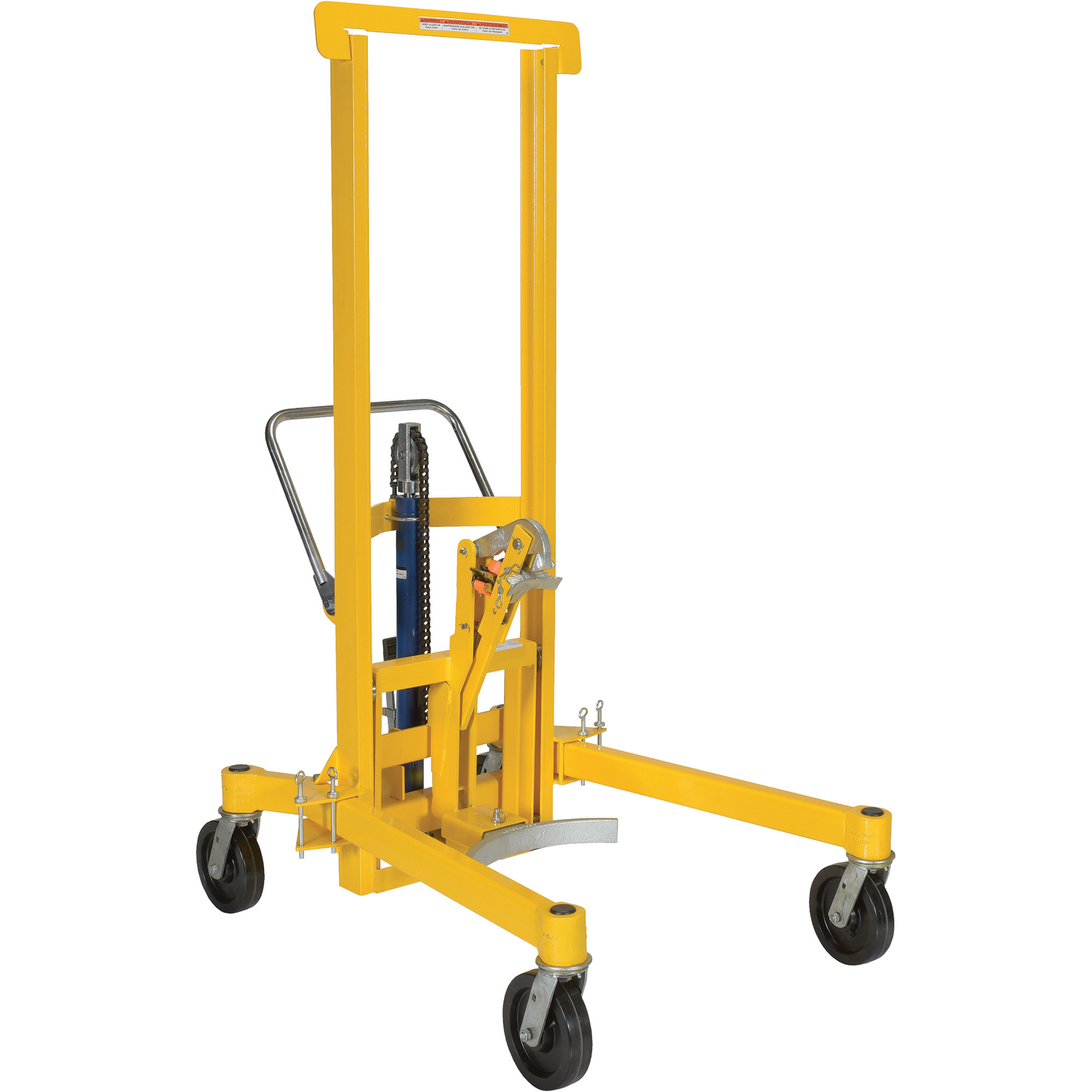 Vestil Economical Hydraulic Drum Transporter - 880-Lb. Capacity, Steel Jaws, Foot Pump Lift, Model# DCR-880-H-HP